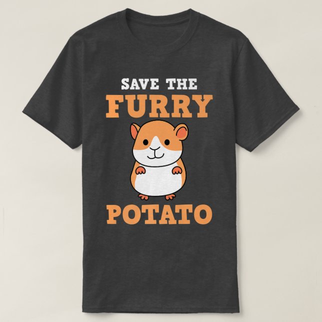Camiseta Salve O Furry Potato Funny Guiné Pig Hamster Pet (Frente do Design)
