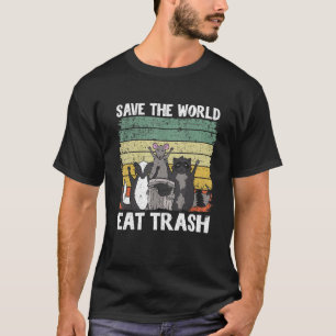 Camiseta Salve O Mundo Coma Gangue De Trash Rat Skunk Racco