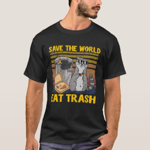 Camiseta Salve O Mundo Comendo Lixo Panda Raccoon Pul