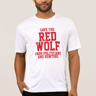 Camiseta Salve o nosso Lobo Vermelho ameaçado