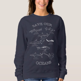 Camiseta Salve o Nossos Oceanos Tubarões