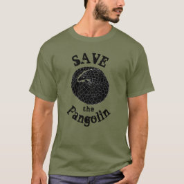 Camiseta Salve o Pangolim Vida Selvagem Ameaçada Monocromia