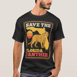 Camiseta Salve O Pantera Flórida Retro Wildlife Cougar
