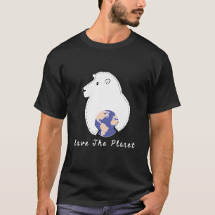 Camiseta Salve O Planeta Animais Do Urso Polar No Clima