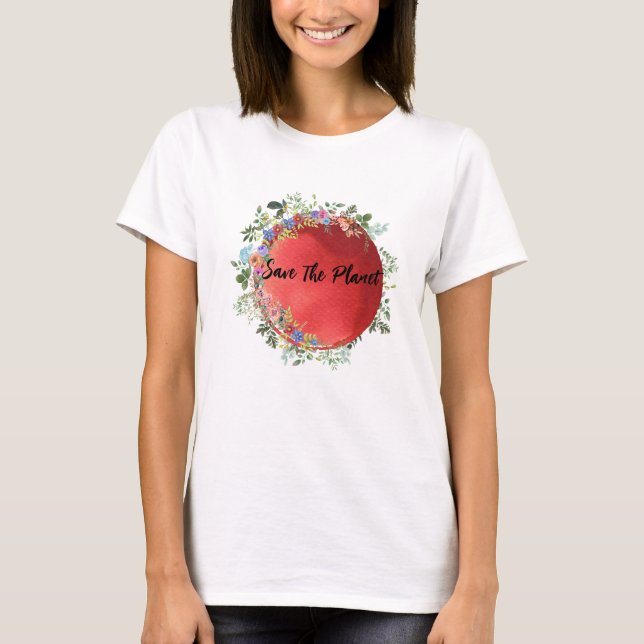 Camiseta Salve o planeta, camiseta-mãe-Terra (Frente)