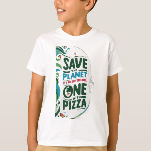 Camiseta Salve o planeta, é o único com pizza