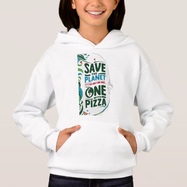 Camiseta Salve o planeta, é o único com pizza (Frente)