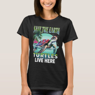 Camiseta Salve O Planeta Oceanos De Tartaruga Do Mar Terra