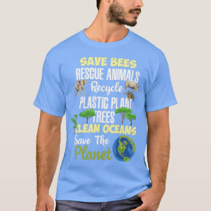 Camiseta Salve o planeta Terra Oceanos e Presente Mundial