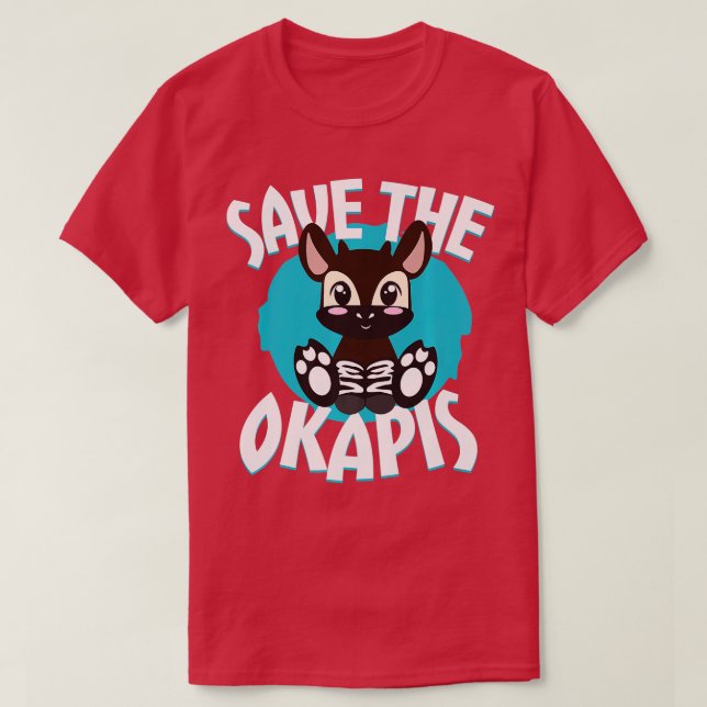 Camiseta Salve O Prêmio De Animais Ameaçados De Okapis Okap (Frente do Design)