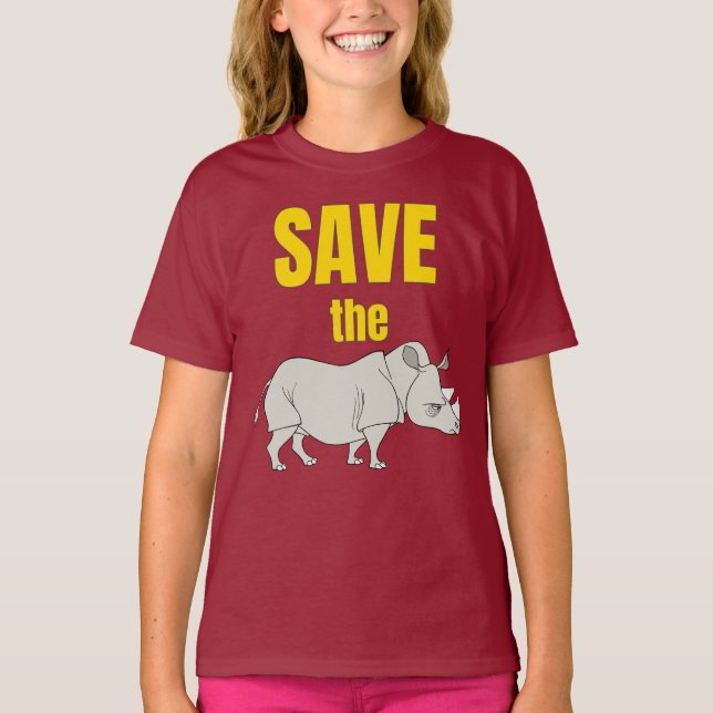 Camiseta Salve O Rinoceronte! (Frente)