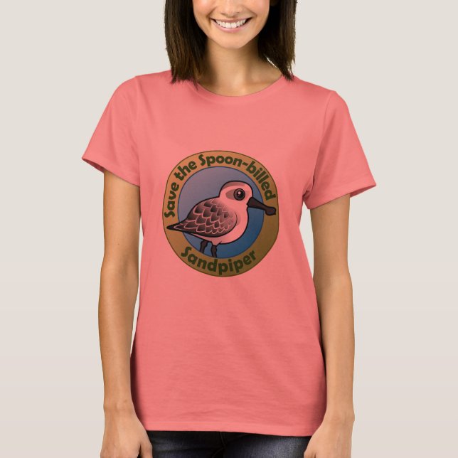 Camiseta Salve o Sandpiper de bico de colher (Frente)