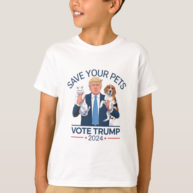 Camiseta Salve o seu voto de Pets para a citação eleitoral  (Frente)