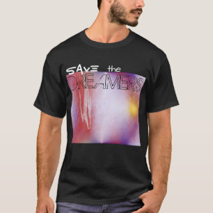Camiseta Salve o Tee Preto de Arte Digital Abstrato dos Dre