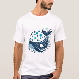 Camiseta Salve o trabalho de arte de baleias planetárias pa