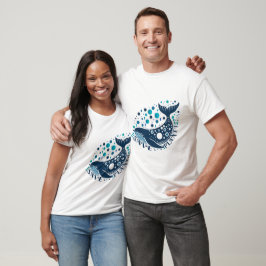 Camiseta Salve o trabalho de arte de baleias planetárias pa