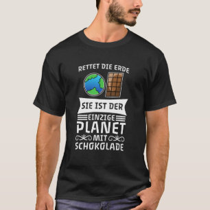 Camiseta Salve o único planeta da Terra com chocolate