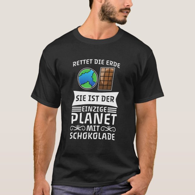 Camiseta Salve o único planeta da Terra com chocolate (Frente)