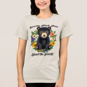Camiseta Salve o Urso Negro, Compartilhe a Floresta