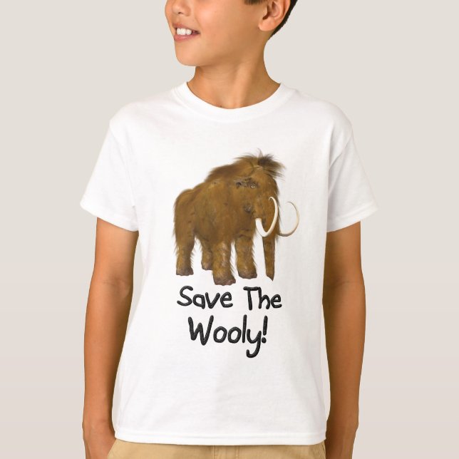 Camiseta "Salve o Wooly" Wooly Mammoth (Frente)