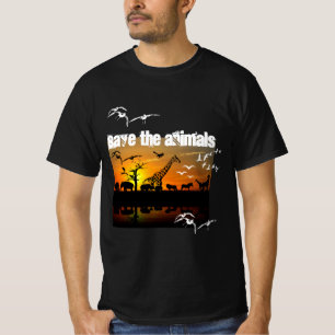 Camiseta Salve os animais de preto