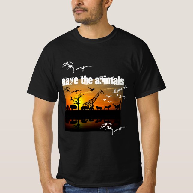 Camiseta Salve os animais de preto (Frente)