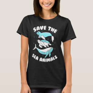 Camiseta Salve Os Animais Marinhos Tartaruga Fofa Biologia