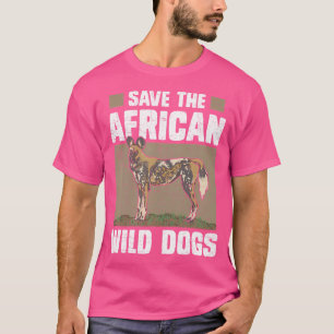 Camiseta Salve Os Cães Selvagens Africanos Pintados Ameaçad