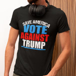 Camiseta Salve os Estados Unidos a votarem contra a eleição<br><div class="desc">Salve a América Vote Contra Trump nas eleições de 2024. Esta camiseta patriótica ousada encoraja os eleitores a escolher Kamala Harris para presidente para salvar nosso país. Vermelho branco e azul.</div>