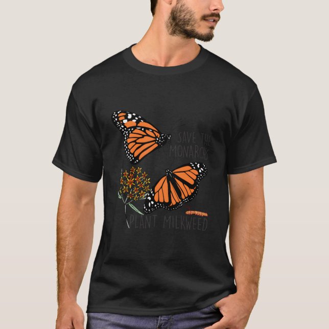 Camiseta Salve Os Monarcas Plantam Uma Borboleta Milkweed F (Frente)
