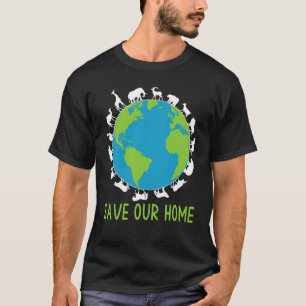 Camiseta Salve os nossos animais domésticos, conservação da