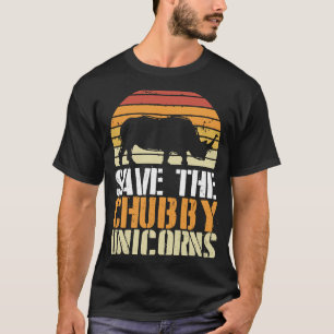 Camiseta Salve Os Unicórnios Chubby Retro I Vintage I Rhino