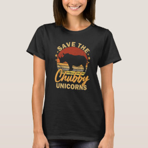 Camiseta Salve os Unicórnios Gorduchos Vintage Funny Rhino