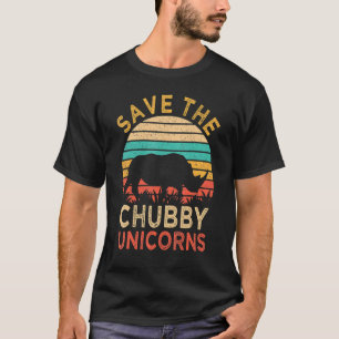 Camiseta Salve Os Unicórnios Gorduchos Vintage Rinoceronte