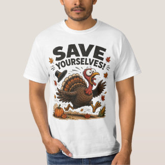 Camiseta Salve-se! Peru de Ação de Graças Engraçado