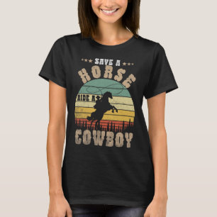 Camiseta Salve Um Cavalo A Correr Um Cavalo Engraçado Que A
