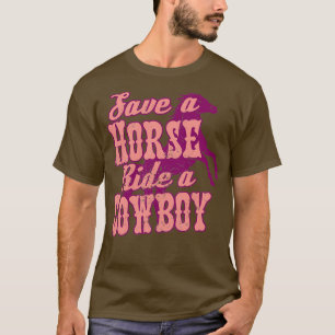 Camiseta Salve Um Cavalo A Pink De Um Vaqueiro