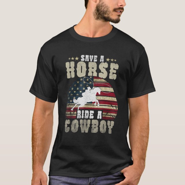 Camiseta Salve um Cavalo Ande um Cavalo Engraçado Cavalo An (Frente)