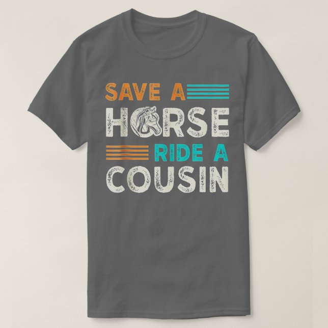 Camiseta Salve Um Cavalo De Um Primo (Frente do Design)