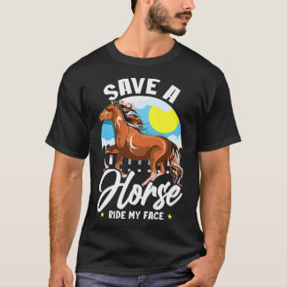Camiseta Salve Um Cavalo... Engraçado... Dizendo Cavalo.