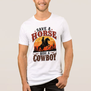 Camiseta Salve Um Cavalo Monte Um Cowboy