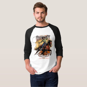 Camiseta Salve Um Cavalo; Monte Um Cowboy Manga 3/4 Ragla