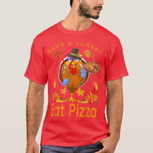 Camiseta Salve Um Engraçado Peregrino Coma Pizza Adulto Veg