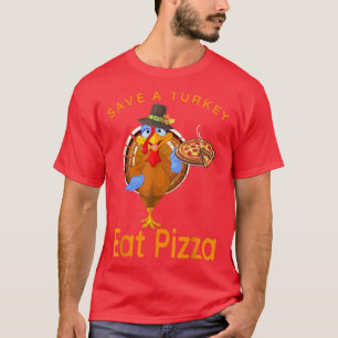 Camiseta Salve Um Engraçado Peregrino Comendo Pizza Adulto 