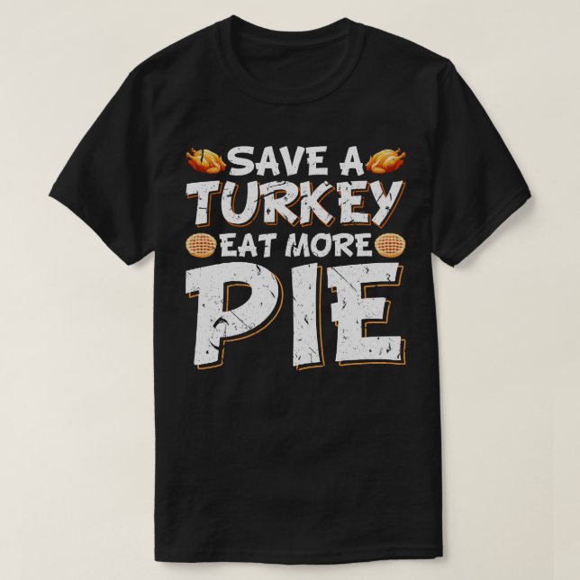 Camiseta Salve Um Pizza Comendo Turquia (Frente do Design)