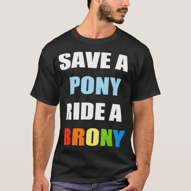Camiseta Salve Um Pôneo Andando Um Bronny Engraçado (Frente)