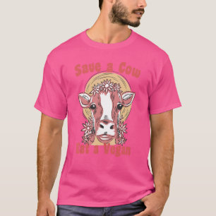 Camiseta Salve uma vaca coma vegetariana vegetariana anti-s