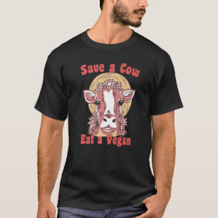 Camiseta Salve uma vaca coma vegetariana vegetariana anti-s