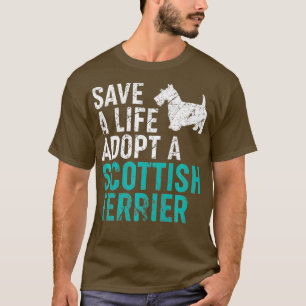 Camiseta Salve uma vida adote um resgate de cães Scottish T