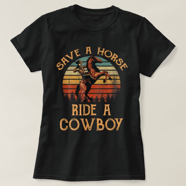 Camiseta Salve Uma Vintagem De Cavalo (Frente do Design)
